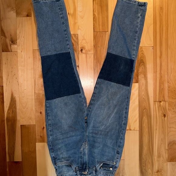 90s Aeropostale high waisted straight leg patchwork jeans size 00 - Picture 2 of 9